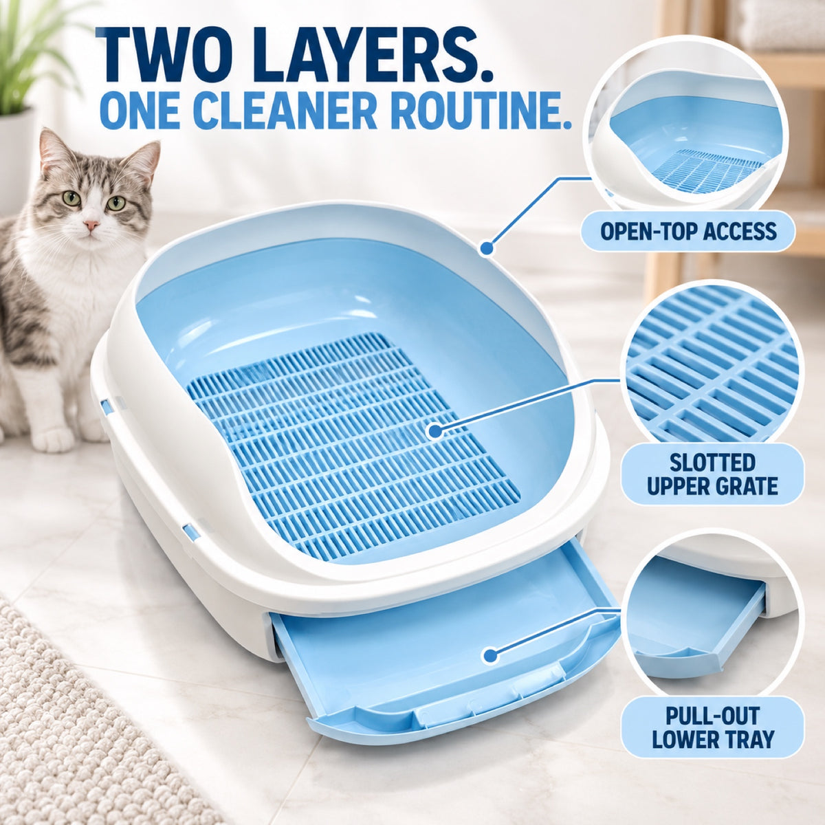 GAVPEPY Drawer Enclosed Double-Layer Cat Litter Box, 10 Options image 2 - 1.jpg