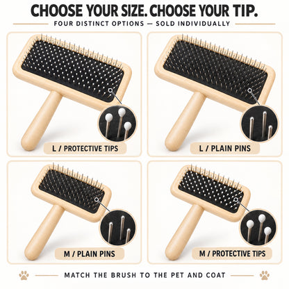 Beechwood Cushion Pet Slicker Brush, 2 Sizes, By GAVPEPY image 2 - 1.jpg
