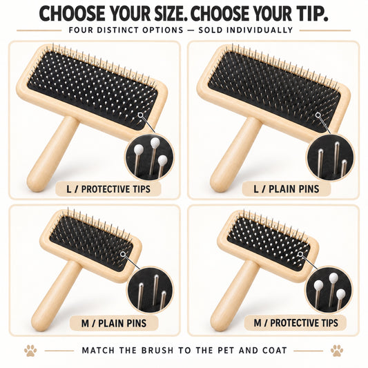 Beechwood Cushion Pet Slicker Brush, 2 Sizes, By GAVPEPY image 2 - 1.jpg