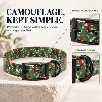 GAVPEPY TPU Camouflage Dog Collar, Size One Size, Muted Olive Rust Camo, Red Green Camo, Forest Green Camo, Tan Brown Camo, for daily dog walks and outdoor wear; adjustable neckwear with the selected finish and fit shown in the product photos image 1 - 1.jpg