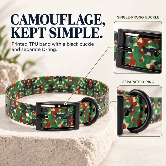 GAVPEPY TPU Camouflage Dog Collar, Size One Size, Muted Olive Rust Camo, Red Green Camo, Forest Green Camo, Tan Brown Camo, for daily dog walks and outdoor wear; adjustable neckwear with the selected finish and fit shown in the product photos image 1 - 1.jpg