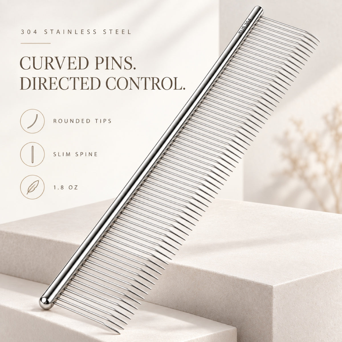 304 Stainless Steel Pet Grooming Comb, 3 Styles, By GAVPEPY image 2 - 1.jpg
