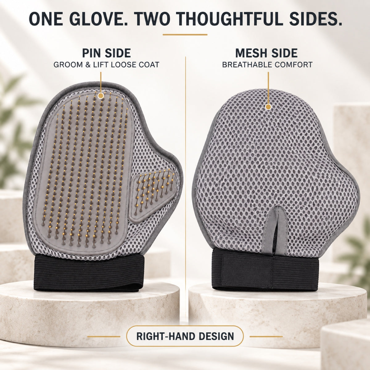 Right-Hand Pet Grooming Glove, Gray, By GAVPEPY image 2 - 1.jpg