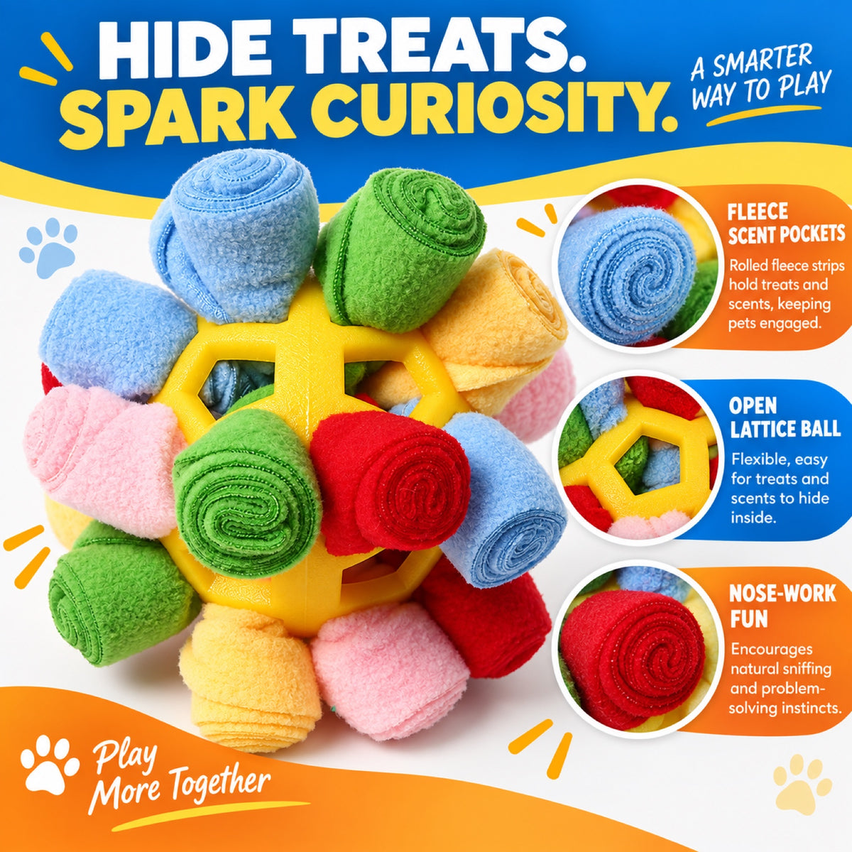 Cotton Rope Snuffle Ball Dog Toy, 4 Colors, By GAVPEPY image 2 - 1.jpg