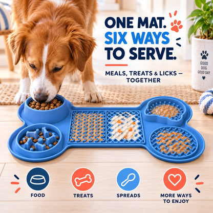 Six-Section Silicone Pet Lick Mat, 7 Configurations, By GAVPEPY image 2 - 1.jpg