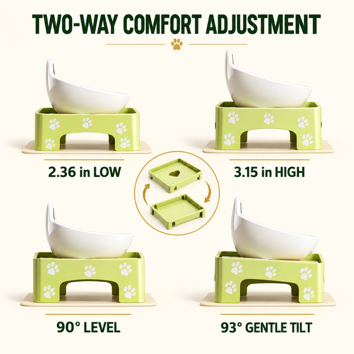 Adjustable Ceramic Pet Bowl Table, 2 Set Options, By GAVPEPY image 2 - 1.jpg
