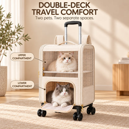Double-Deck Rolling Pet Carrier Backpack with Telescopic Handle, By GAVPEPY image 2 - 1.jpg