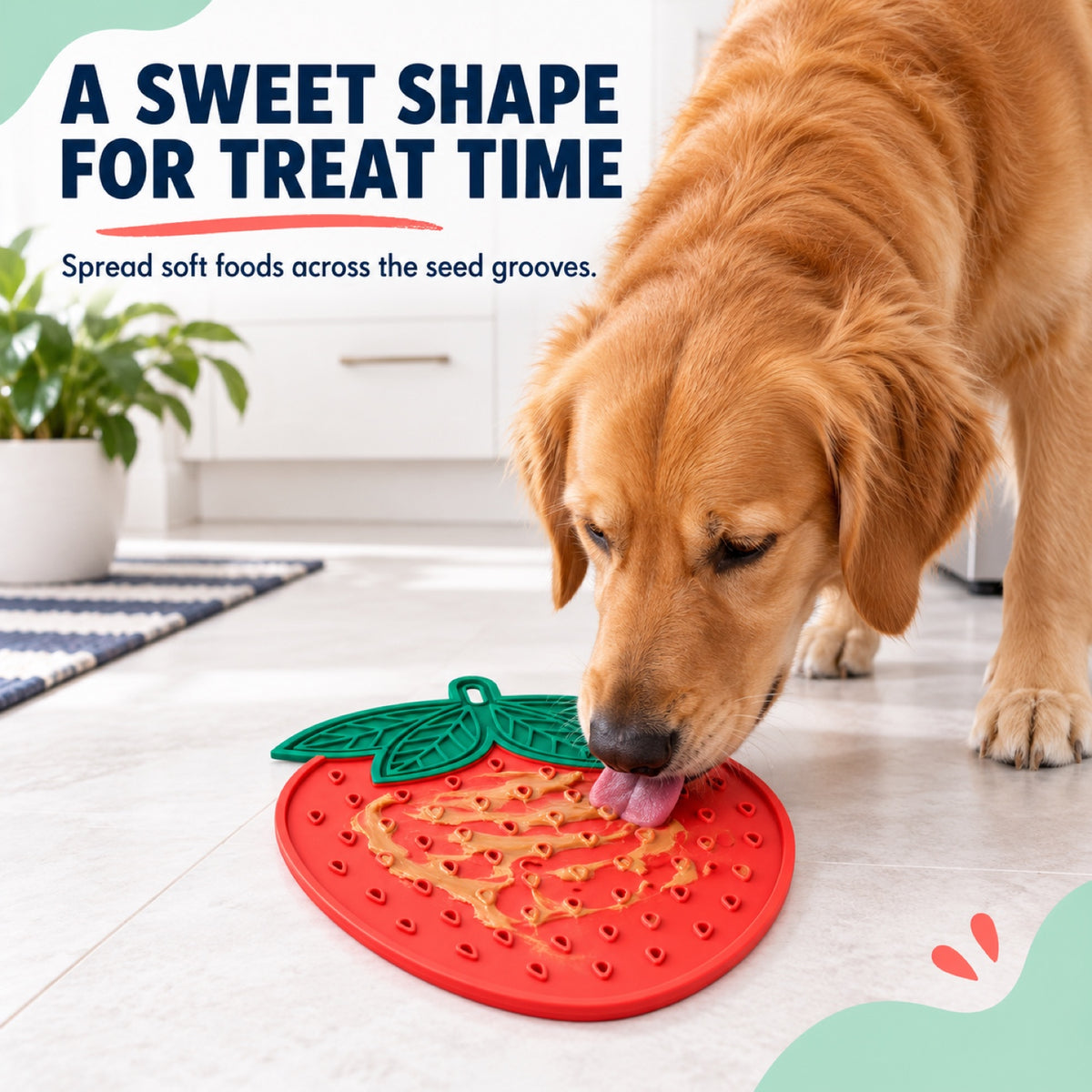 Strawberry-Shaped Silicone Pet Lick Mat, By GAVPEPY image 2 - 1.jpg