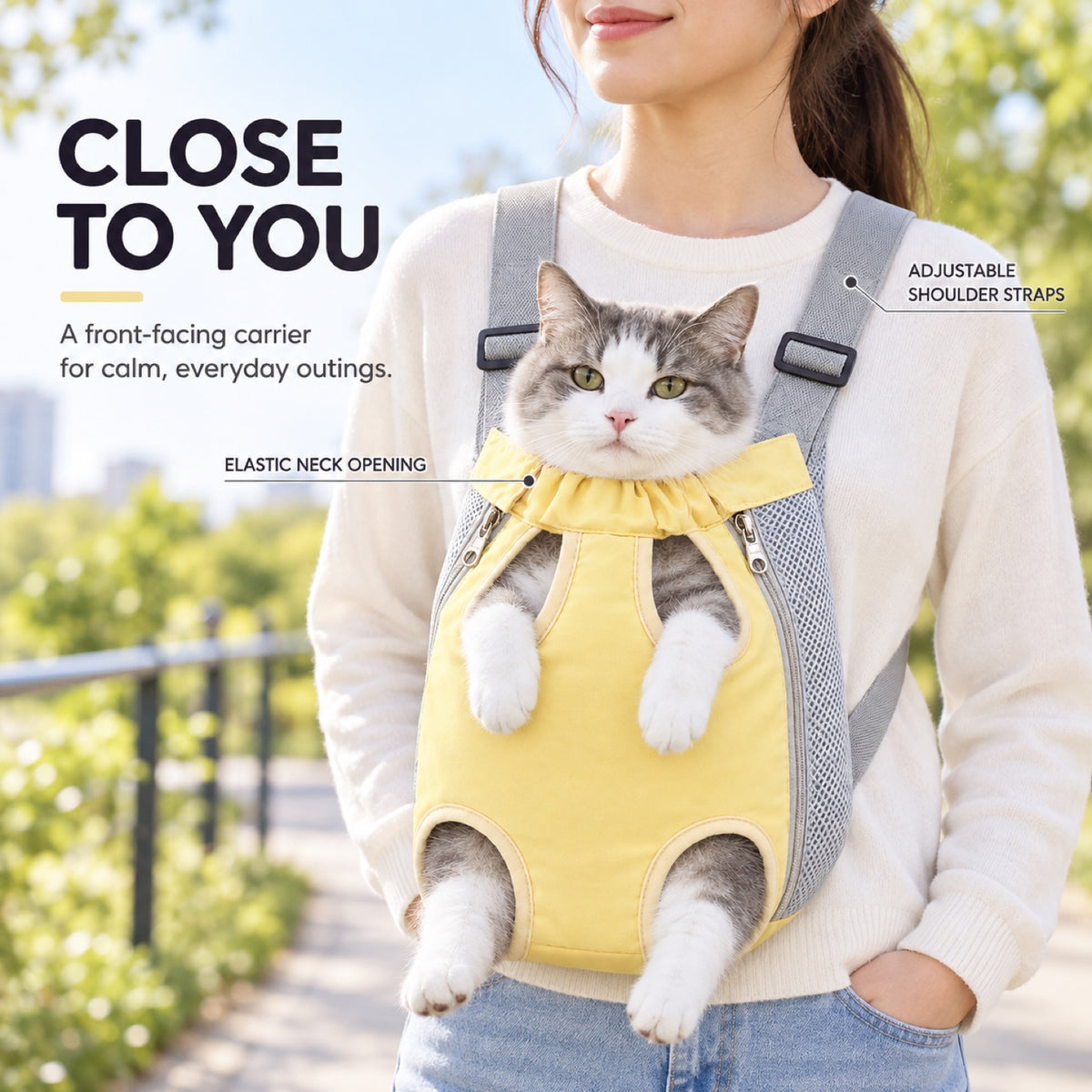 Cream Yellow Front Pet Carrier Backpack, 2 Sizes, By GAVPEPY image 2 - 1.jpg