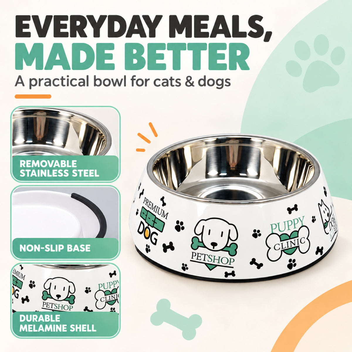 Double-Layer Non-Slip Pet Bowl, 3 Sizes, By GAVPEPY image 2 - 1.jpg