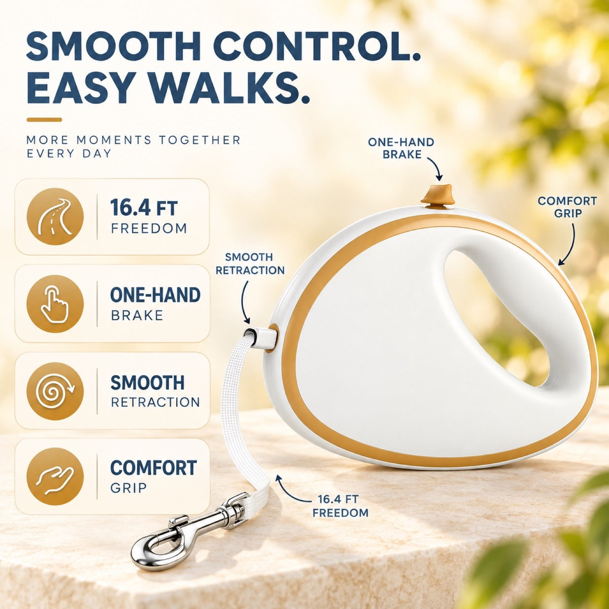 Two-Tone Retractable Dog Leash, 5 Colors, By GAVPEPY image 2 - 1.jpg