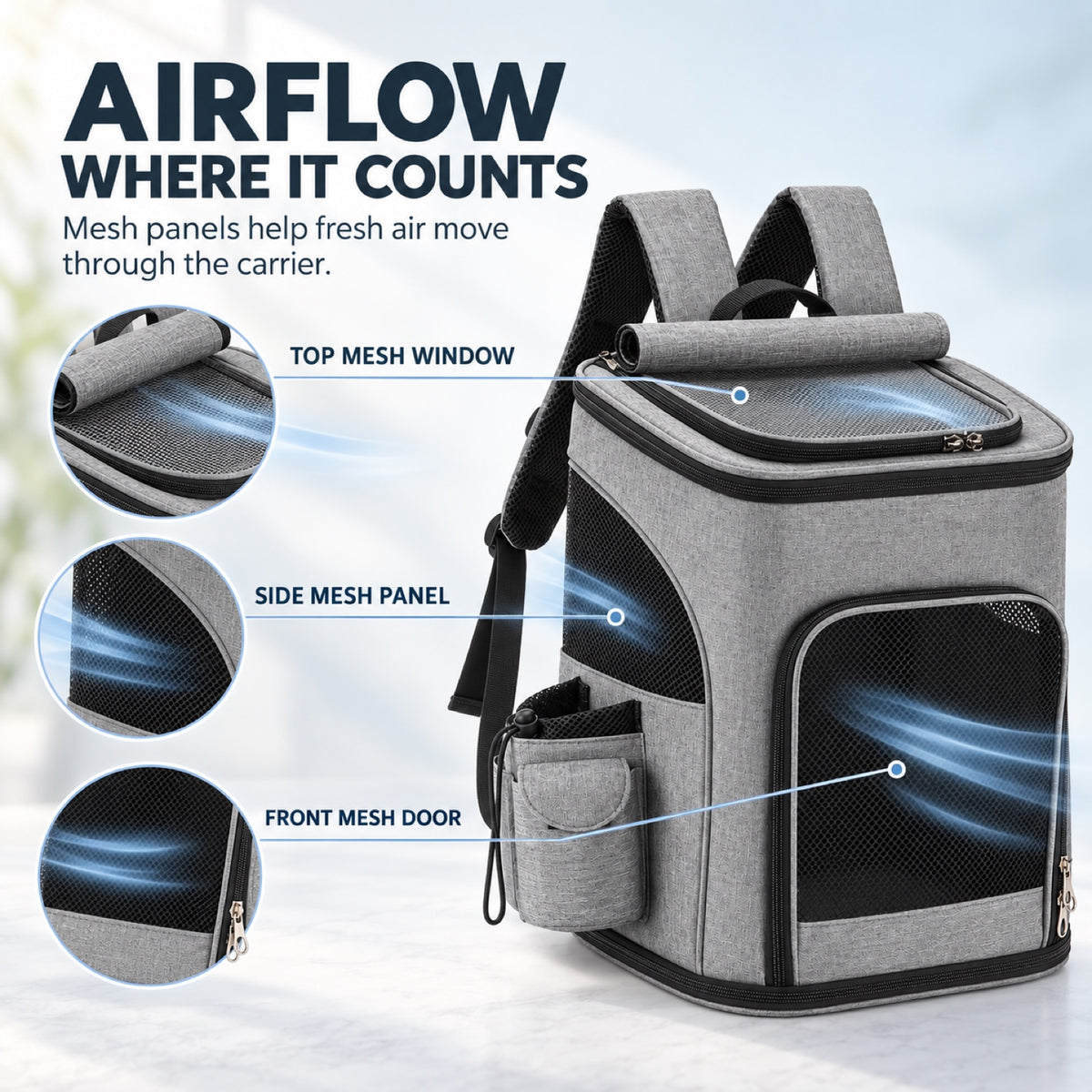 Large Ventilated Pet Backpack, 2 Sizes, 2 Colors, By GAVPEPY image 2 - 1.jpg