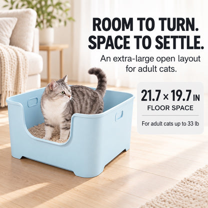 GAVPEPY Extra Large Open Cat Litter Box, 5 Options image 2 - 1.jpg