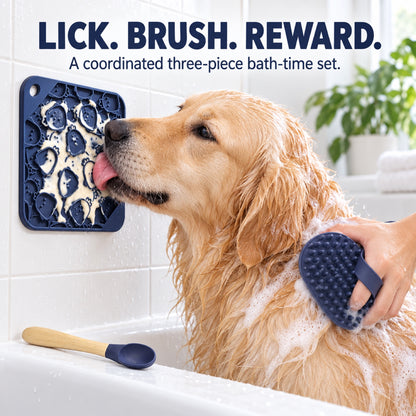 3-Piece Silicone Pet Lick Mat Bath Set, 6 Colors, By GAVPEPY image 2 - 1.jpg