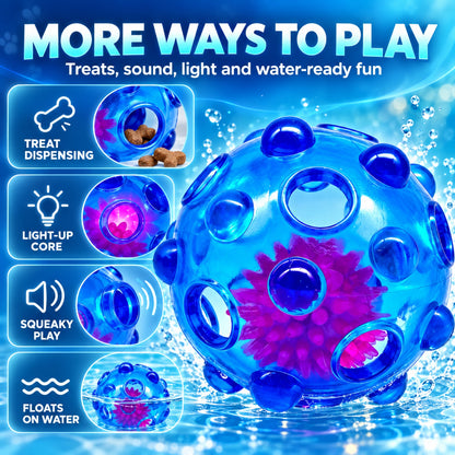 TPR Light-Up Squeaky Treat Ball Dog Toy, 6 Colors, By GAVPEPY image 2 - 1.jpg