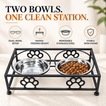 Raised Stainless Steel Double Pet Bowl with Stand, By GAVPEPY image 2 - 1.jpg