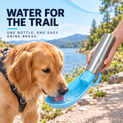 Stainless Steel Travel Dog Water Bottle, 750 mL, 7 Colors, By GAVPEPY image 2 - 1.jpg
