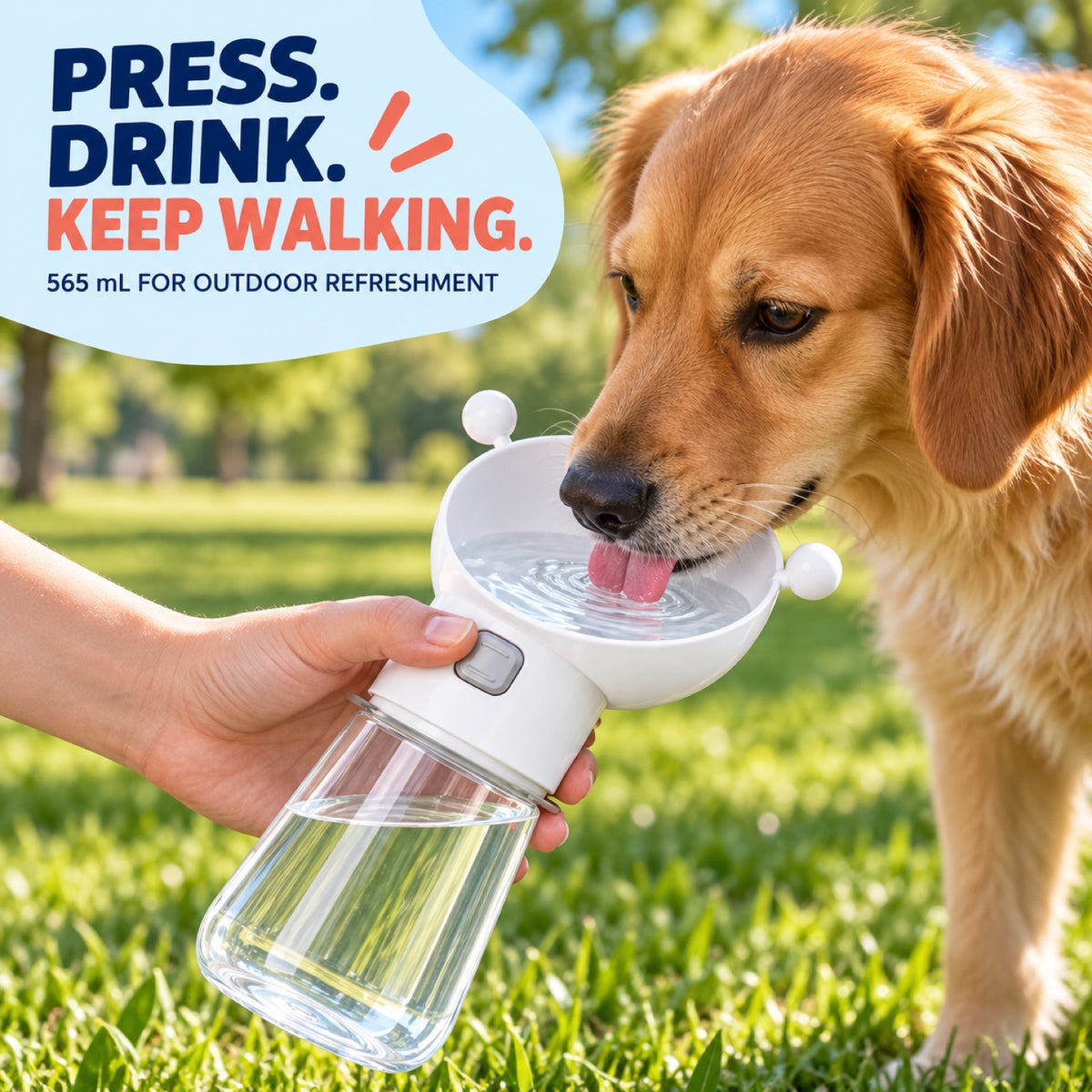 Bee-Style Silicone Pet Water Bottle, 565 mL, 4 Colors, By GAVPEPY image 2 - 1.jpg