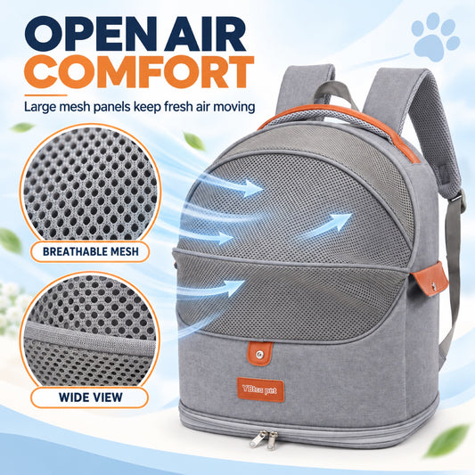 Foldable Mesh Pet Carrier Backpack, 4 Colors, By GAVPEPY image 2 - 1.jpg