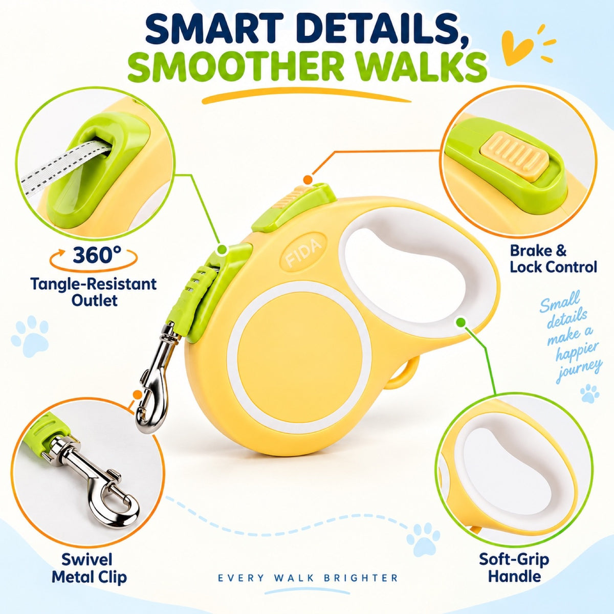 Classic Retractable Dog Leash, 3 Options, By GAVPEPY image 2 - 1.jpg