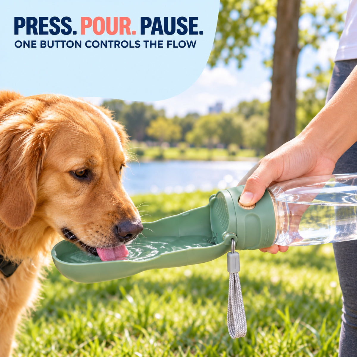 Foldable Pet Water Bottle with Two Bowl Sizes, 350 mL, By GAVPEPY image 2 - 1.jpg