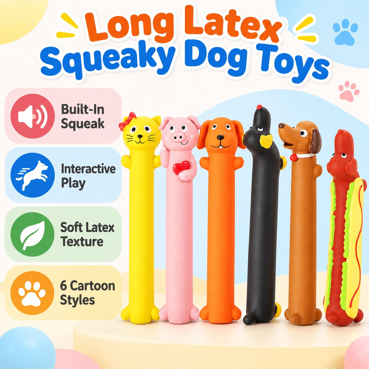 Latex Latex Squeaky Dog Toy, 6 Styles, By GAVPEPY image 2 - 1.jpg