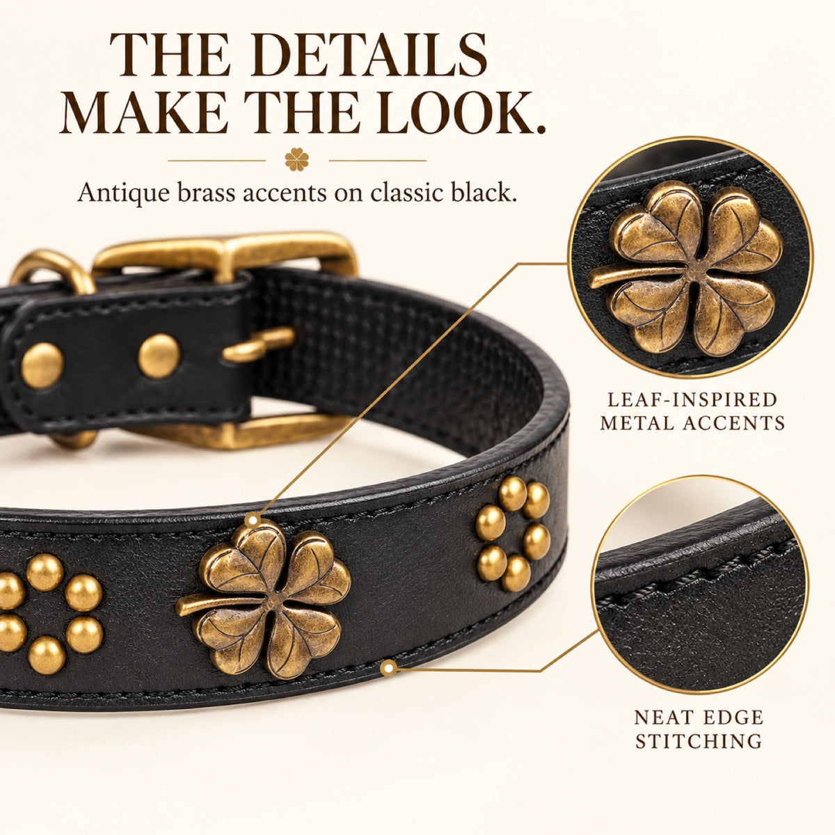 GAVPEPY Leather-style material Decorative Dog Collar, Sizes 2-0 X 40, 2-5 X 50, Black, for neighborhood walks, park visits and daily dog wear; an adjustable neckwear option for supervised walks and everyday outings image 1 - 1.jpg
