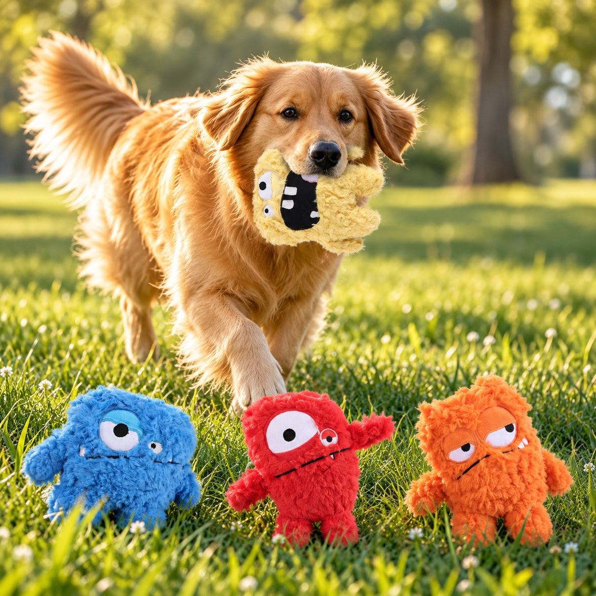 Plush Monster Dog Toy, Soft Chew And Fetch Toy, 4 Character Styles, By GAVPEPY image 1 - 1.jpg