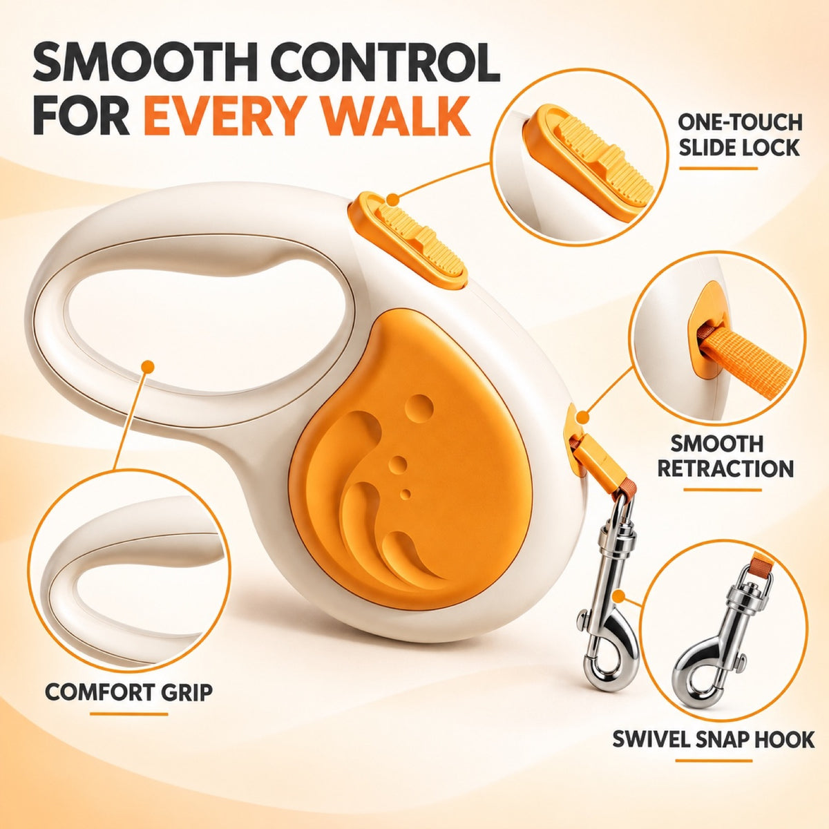 Whale-Shaped Retractable Dog Leash, 2 Colors and 2 Lengths, By GAVPEPY image 2 - 1.jpg
