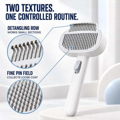 One-Touch Pet Grooming Brush, White, By GAVPEPY image 2 - 1.jpg
