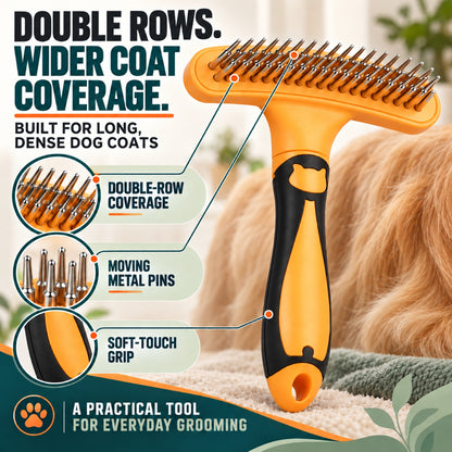 Double-Row Pet Grooming Rake, 5 Colors, By GAVPEPY image 2 - 1.jpg