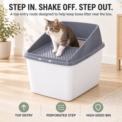 GAVPEPY Top-Entry Enclosed Cat Litter Box, 4 Options image 2 - 1.jpg