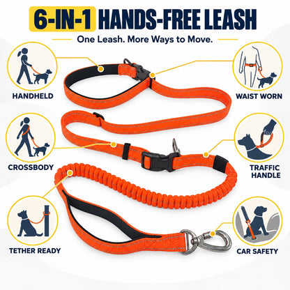 6-in-1 Hands-Free Running Dog Leash, 3 Colors, By GAVPEPY image 2 - 1.jpg
