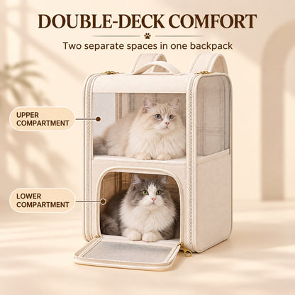 Double-Deck Pet Carrier Backpack with Removable Divider, By GAVPEPY image 2 - 1.jpg