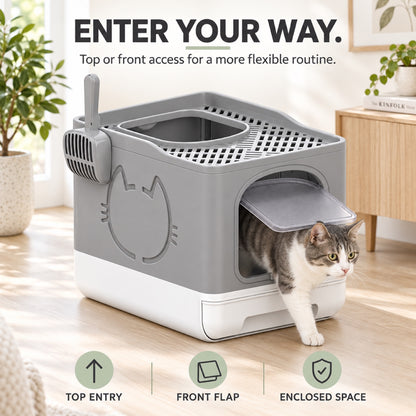 GAVPEPY Top-Entry Drawer Enclosed Cat Litter Box, 2 Options image 2 - 1.jpg