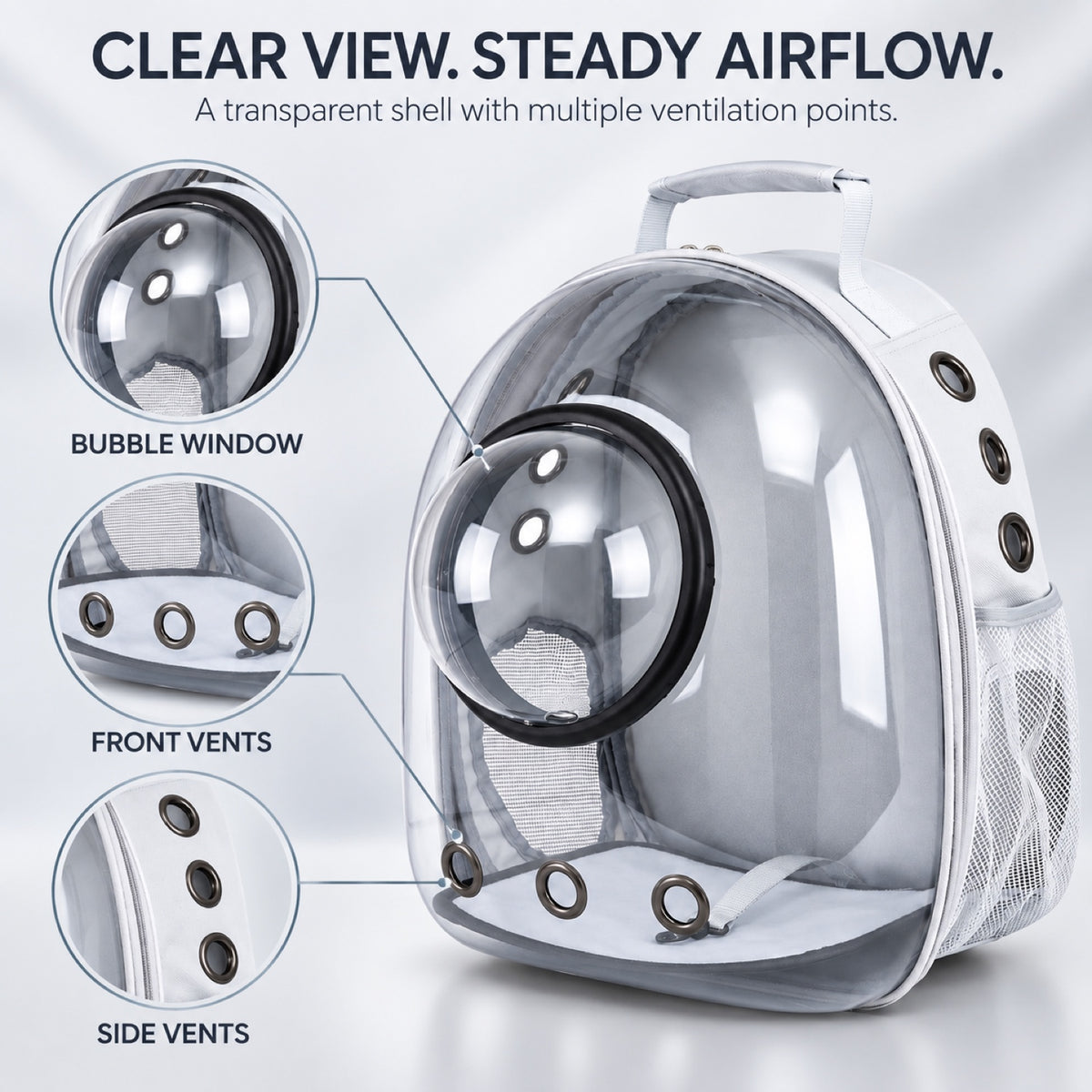 Transparent Space Capsule Pet Backpack, 7 Colors, By GAVPEPY image 2 - 1.jpg