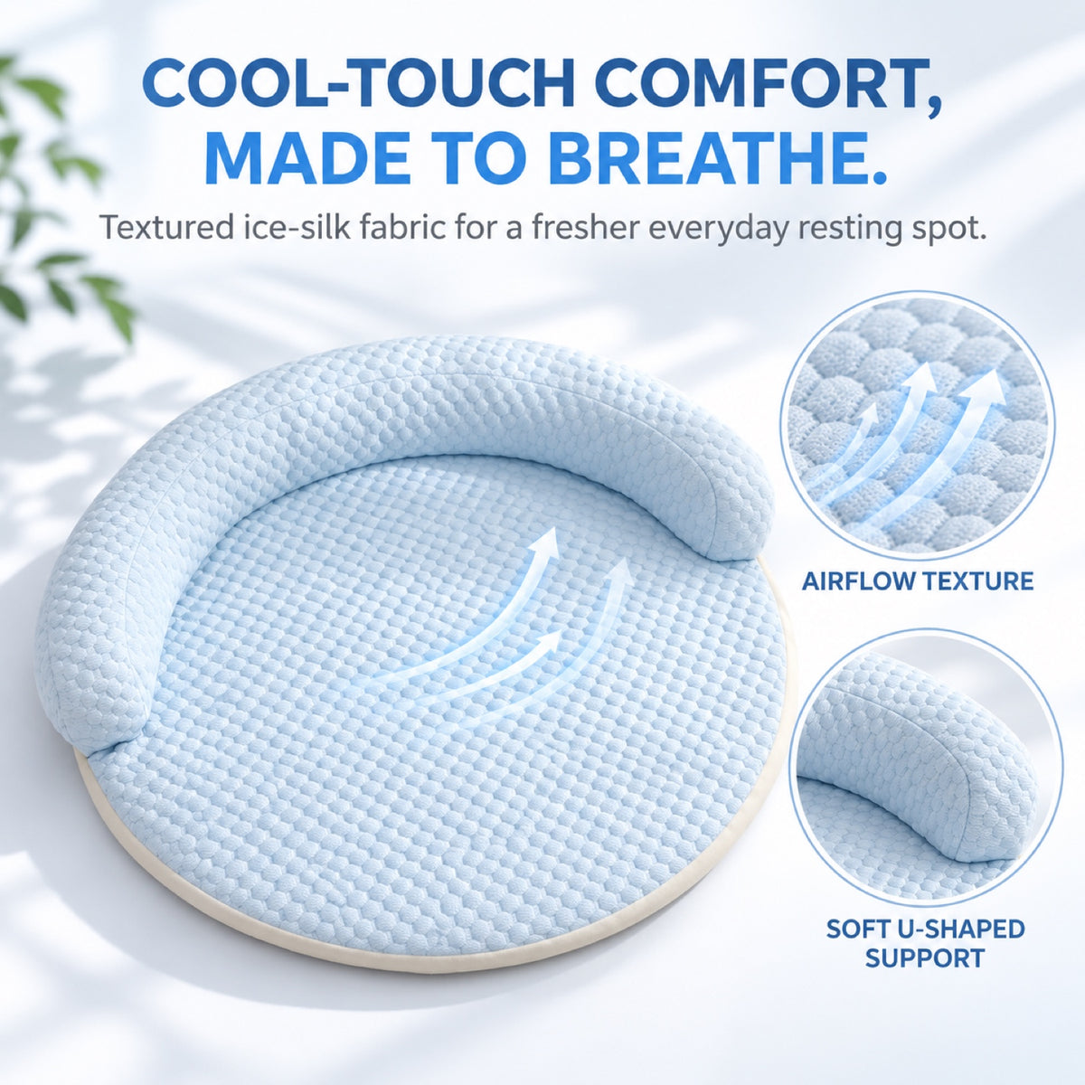 Round Cooling Pet Bed, 5 Colors & 5 Sizes, By GAVPEPY image 2 - 1.jpg