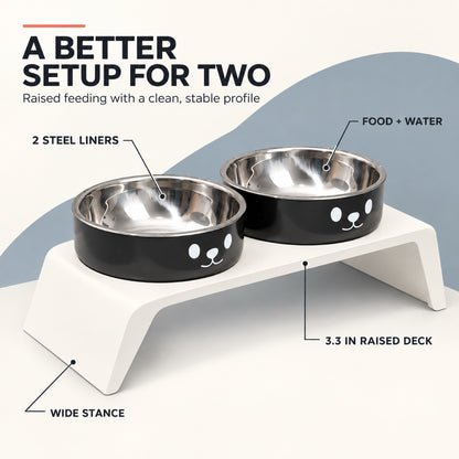 Cat-Face Stainless Steel Double Pet Bowl, 2 Colors, By GAVPEPY image 2 - 1.jpg