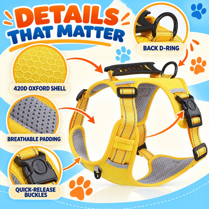 No-Pull Dog Harness With Top Handle, 4 Colors and 5 Sizes, By GAVPEPY image 3 - 2.jpg