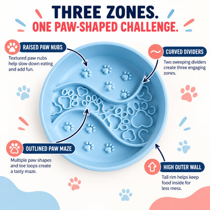 Paw Print Silicone Pet Lick Bowl, 5 Colors, By GAVPEPY image 3 - 2.jpg