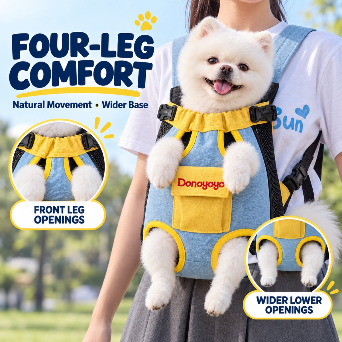Four-Leg Pet Carrier Backpack, 3 Colors and 6 Sizes, By GAVPEPY image 3 - 2.jpg