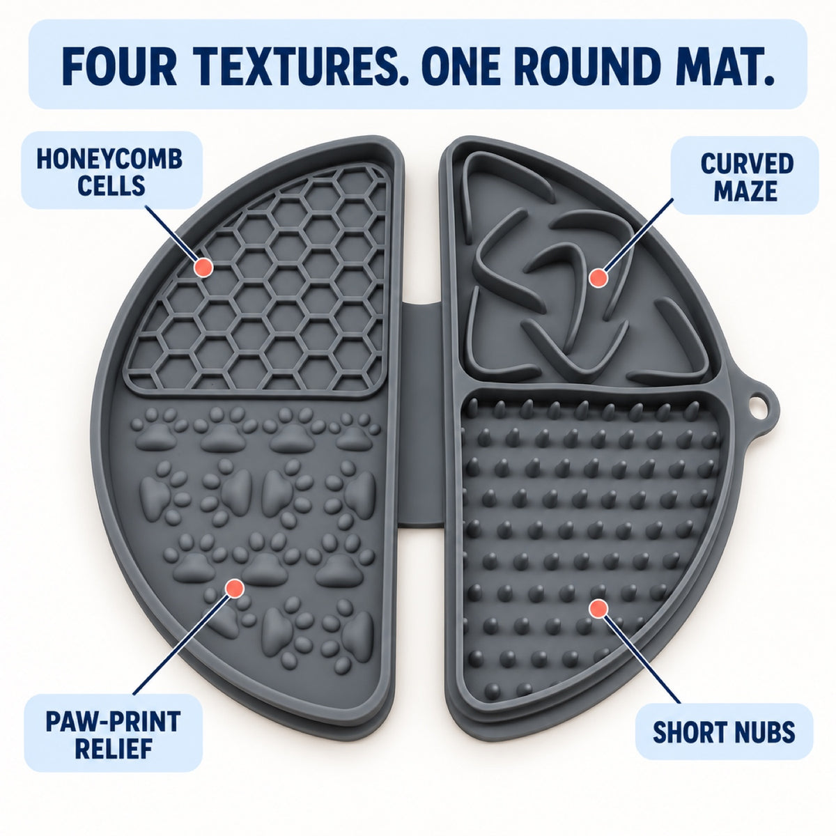 Folding Round Silicone Pet Lick Mat, 3 Colors, By GAVPEPY image 3 - 2.jpg