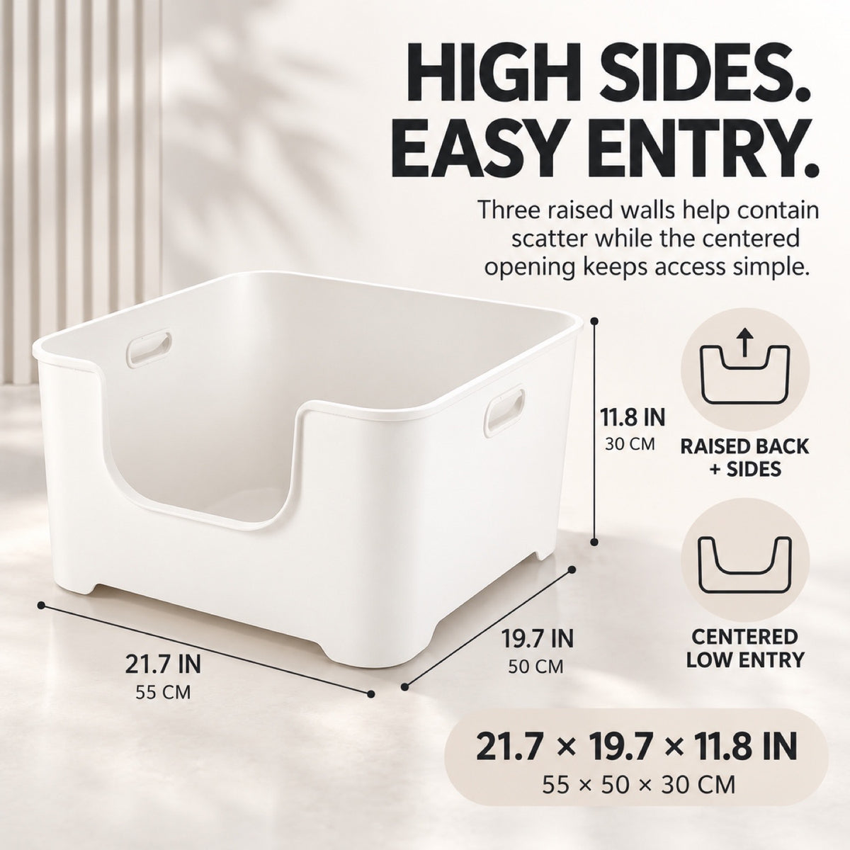 GAVPEPY Extra Large Open Cat Litter Box, 5 Options image 3 - 2.jpg