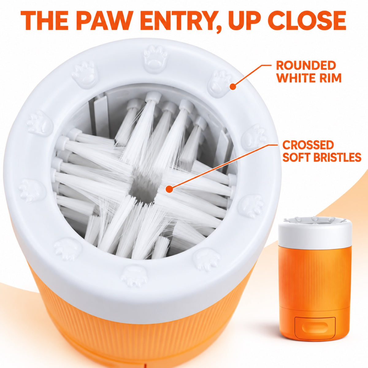 GAVPEPY ABS plastic Pet Paw Washer Cup, Sizes , Gray, Orange, for cleaning paws after outdoor walks; reusable cup with the selected color and size shown in the product photos; review the selected variant photo for details image 2 - 2.jpg
