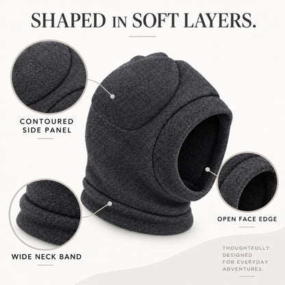 GAVPEPY Polyester Soft Dog Ear Hood, Gray or Purple in S, M, L and XL, for covering canine ears during supervised cold-weather and daily routines, walks, home, grooming and travel, a rounded soft hood, open face and extended lower edge provide the image 3 - 2.jpg