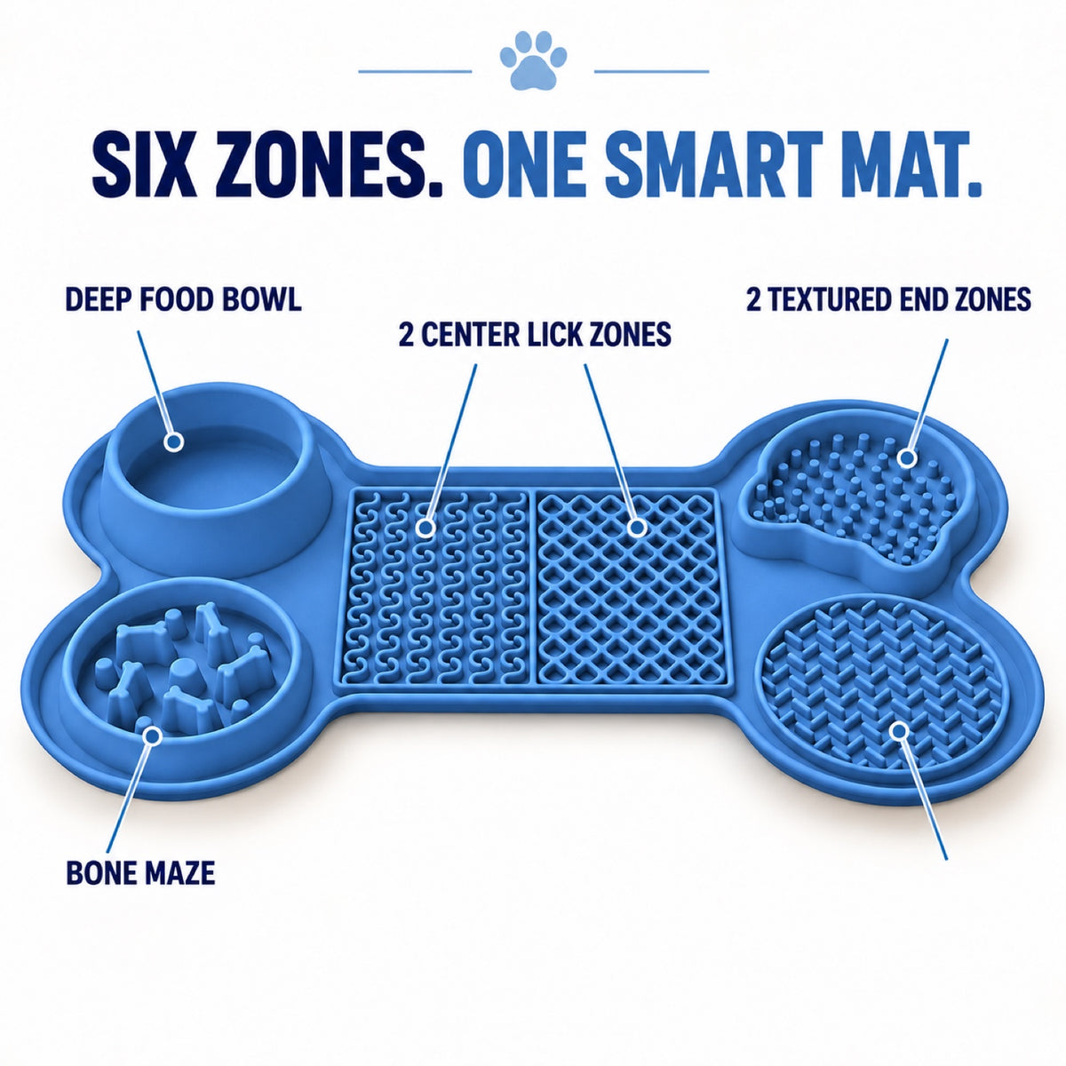 Six-Section Silicone Pet Lick Mat, 7 Configurations, By GAVPEPY image 3 - 2.jpg