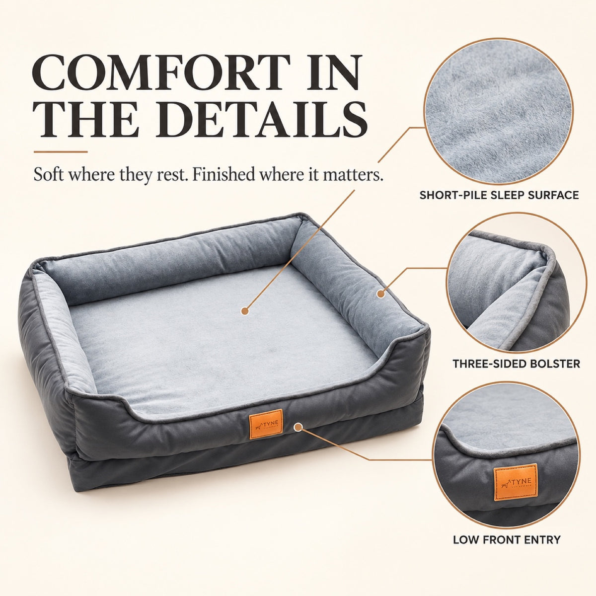 Egg-Crate Foam Bolster Pet Bed, 2 Sizes, By GAVPEPY image 3 - 2.jpg