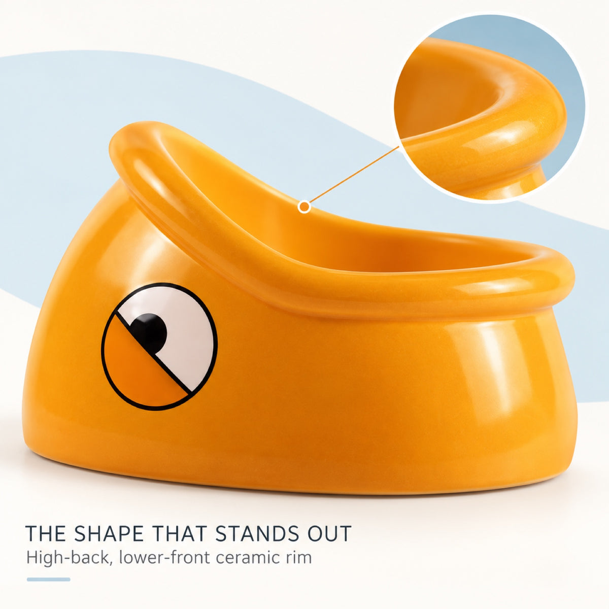 GAVPEPY Ceramic Fish-Head Pet Bowl, fish-head design; numeric dimensions not supplied, Orange, for Everyday Dog and Cat Meals or Water at Home, sculpted fish-head shape around an open bowl; a practical feeding setup for daily pet-care routines image 3 - 2.jpg