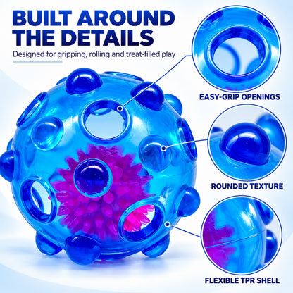 TPR Light-Up Squeaky Treat Ball Dog Toy, 6 Colors, By GAVPEPY image 3 - 2.jpg