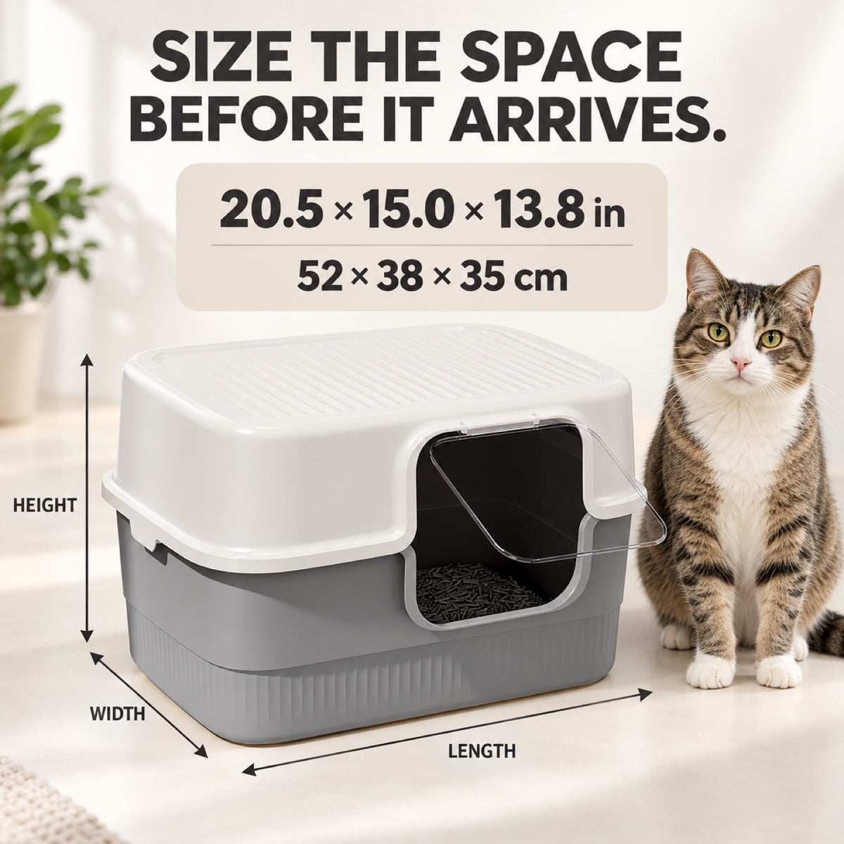 GAVPEPY Extra Large Enclosed Cat Litter Box, 2 Options image 3 - 2.jpg